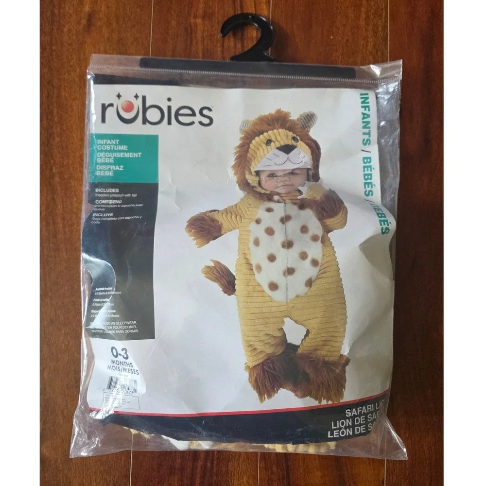 Rubies Safari Lion Infant Costume Yellow Hooded Jumpsuit 0-3 Months